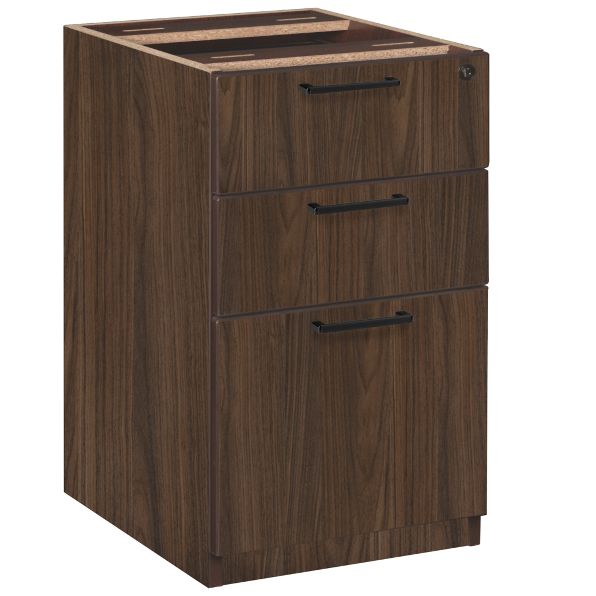 Regency Legacy Box-Box-File Pedestal Drawer Unit — Neo Walnut, Lockable, Model# LPBBF22NW
